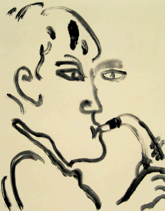Jazz great Misterioso a monotype print by Arthur Secunda