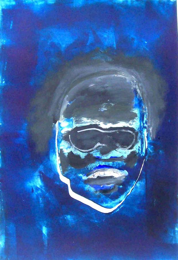 Jazz great Ray Charles a monotype print by Arthur Secunda