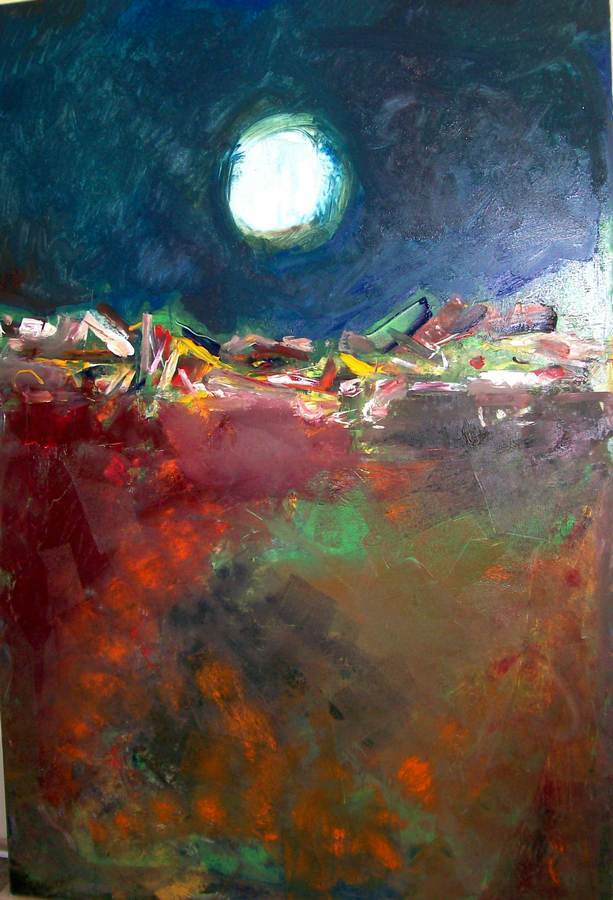 White Moon an acrylic/oil painting by Arthur Secunda
