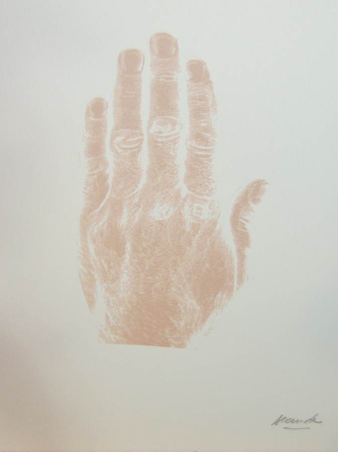 Hand a silkscreen by Arthur Secunda