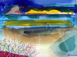 Lake Placid a watercolor painting by Arthur Secunda