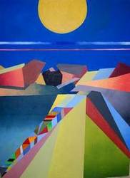 Anasazi Moonlight an Acrylic Painting by Arthur Secunda