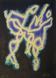 Electric Dancers Acrylic painting on paper by Arthur Secunda