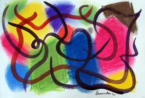 La Danse Classique a mixed media pastel and acrylic by Arthur Secunda